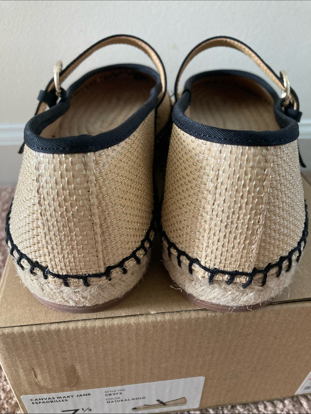 JCrew Factory woven metallic espadrille Mary Jane’s - Picture 6 of 8